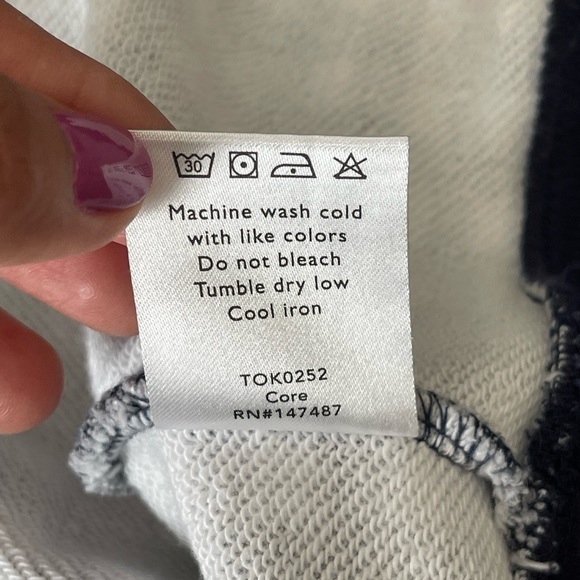 Draper James Sweatshirt Women’s Size Small Navy White Gingham Check Natalie Top - Picture 10 of 11